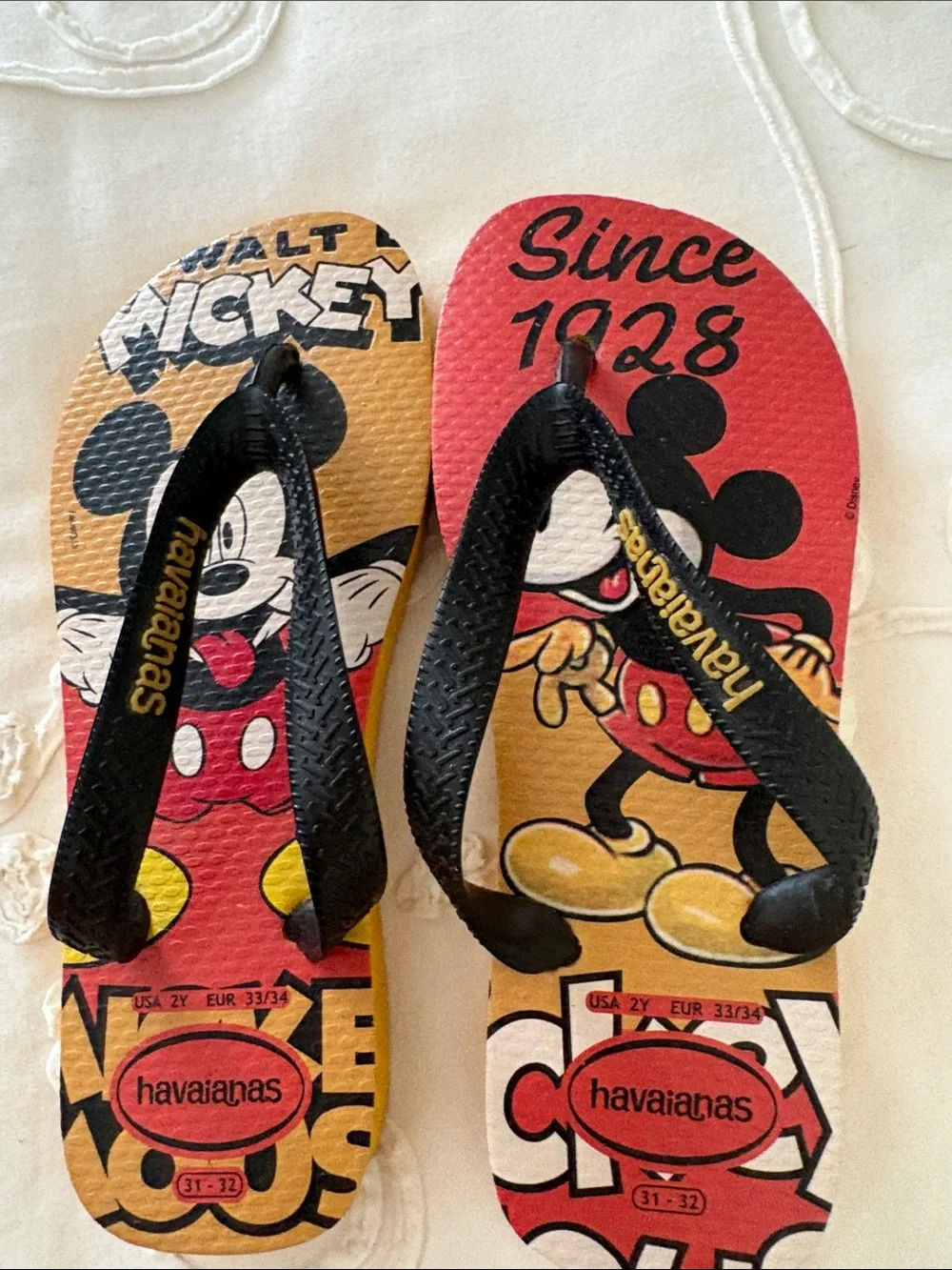 Havaianas Kids Mickey Mouse Flip Flops - Red & Yellow